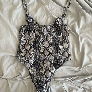 Snake print body suit